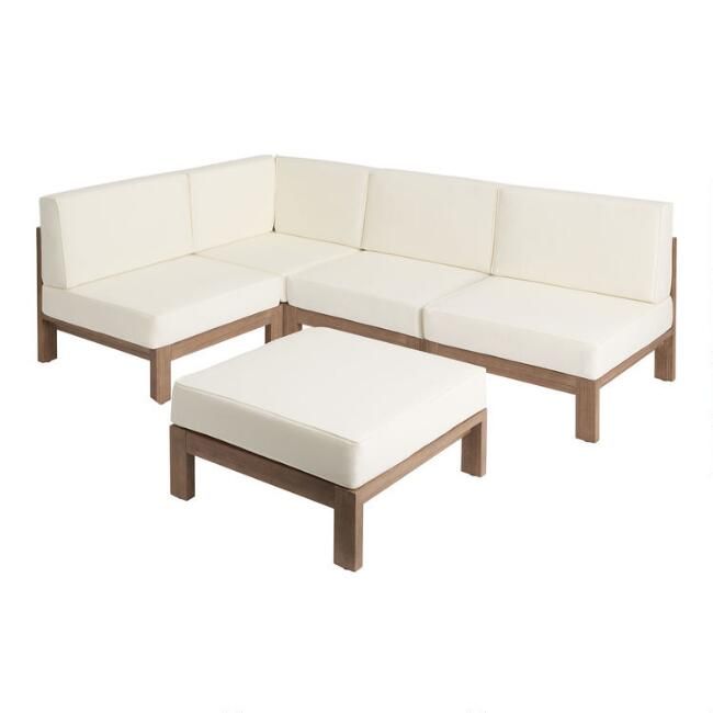 Eucalyptus Segovia 6 Piece Modular Outdoor Sectional Sofa | World Market