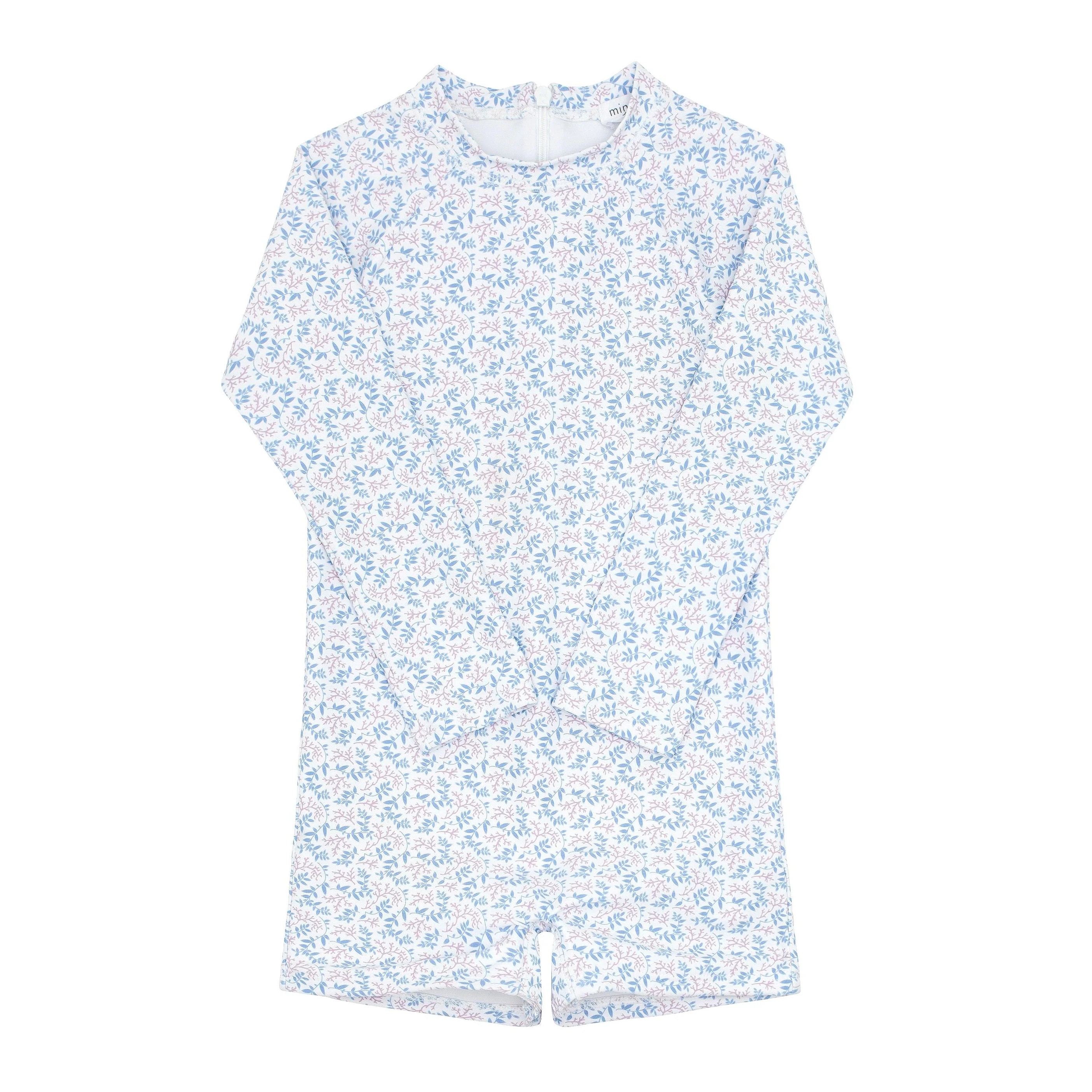 unisex briland blue botanic long sleeve rashguard one piece | minnow