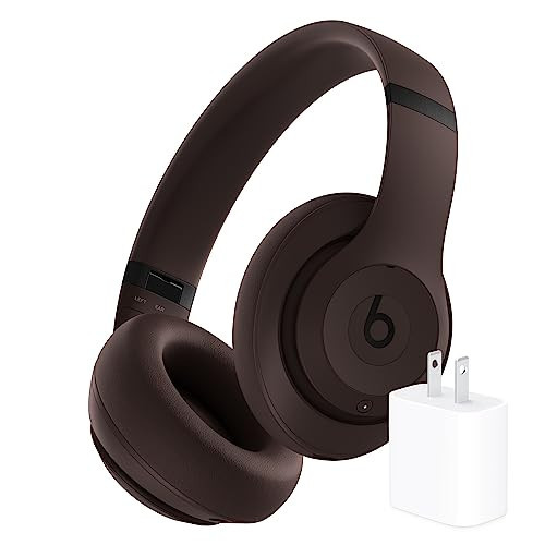 Beats Studio Pro Bluetooth Noise Cancelling Headphones with Apple 20W USB-C Power Adapter - Deep Brown | Amazon (US)