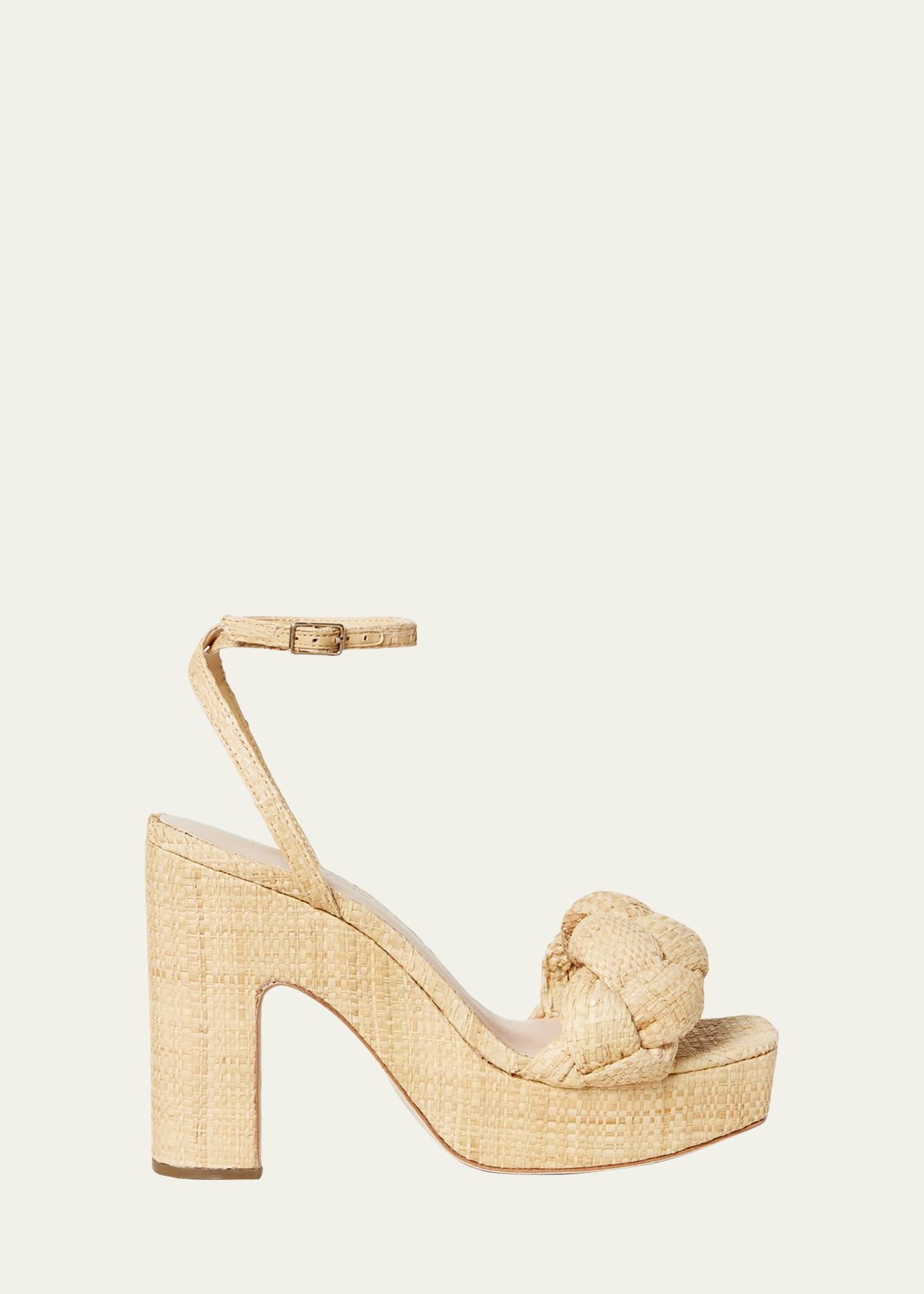 Loeffler Randall Braided Raffia Ankle-Strap Sandals | Bergdorf Goodman