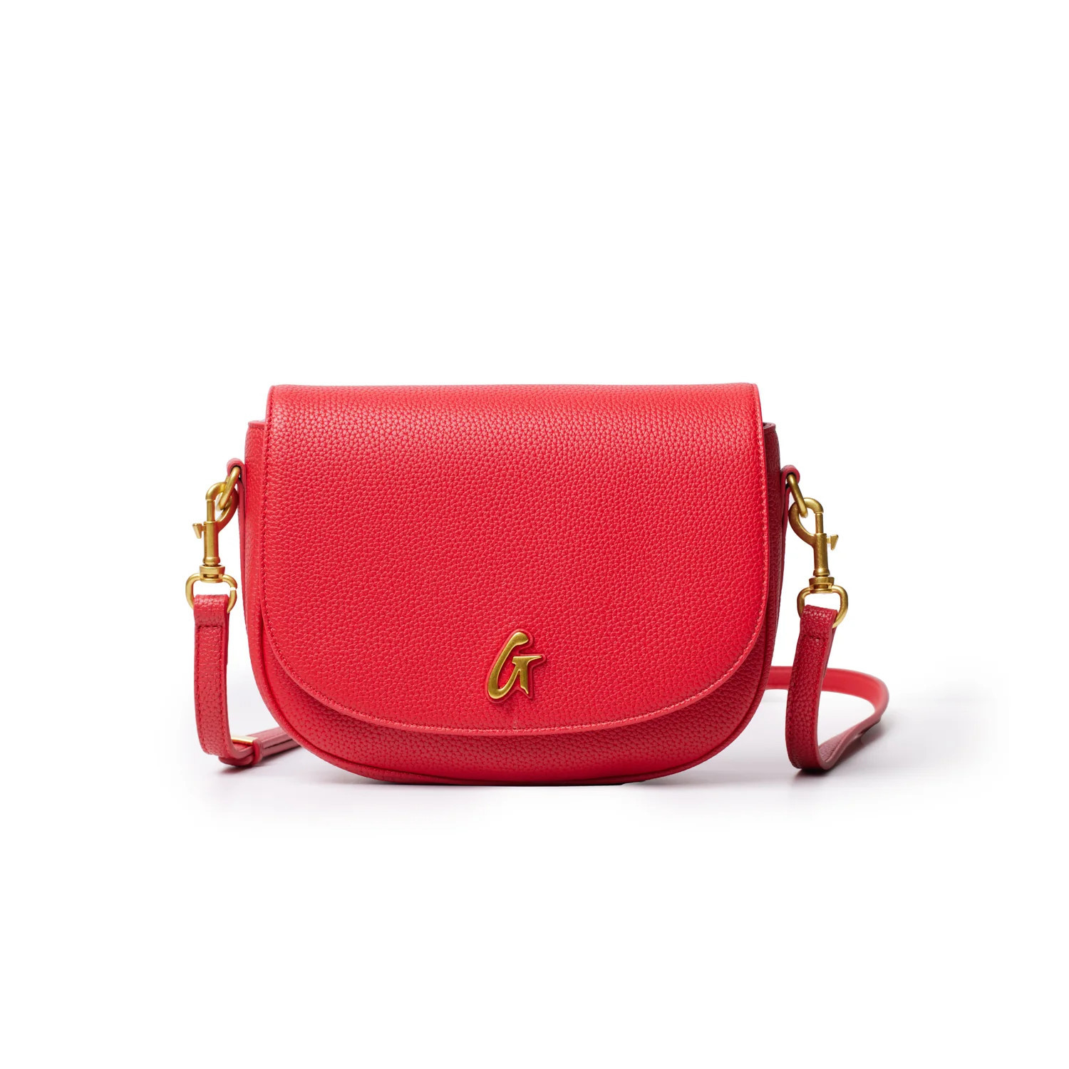 MEDIUM PEBBLE SHOULDER BAG - RED | Glam-Aholic Lifestyle