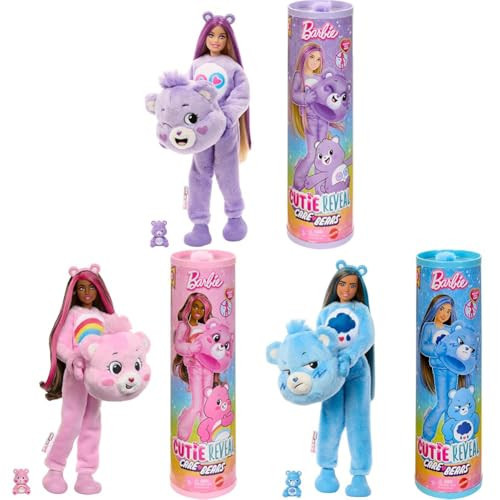 Barbie Cutie Reveal Fashion Dolls with Share, Cheer & Grumpy Bear Plush Costumes | Amazon (US)