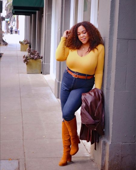 Fall fit I’m wearing again! Wearing an xl in the bodysuit. 

#LTKunder100 #LTKstyletip #LTKcurves