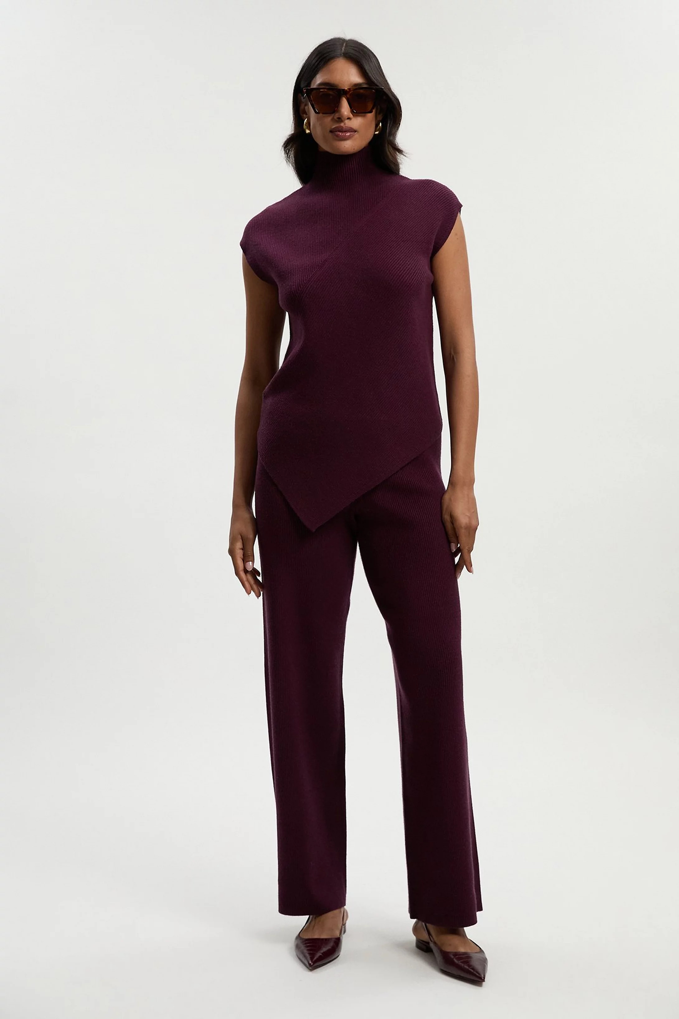Relaxed Rib Knitted Trouser | Karen Millen UK + IE + DE + NL