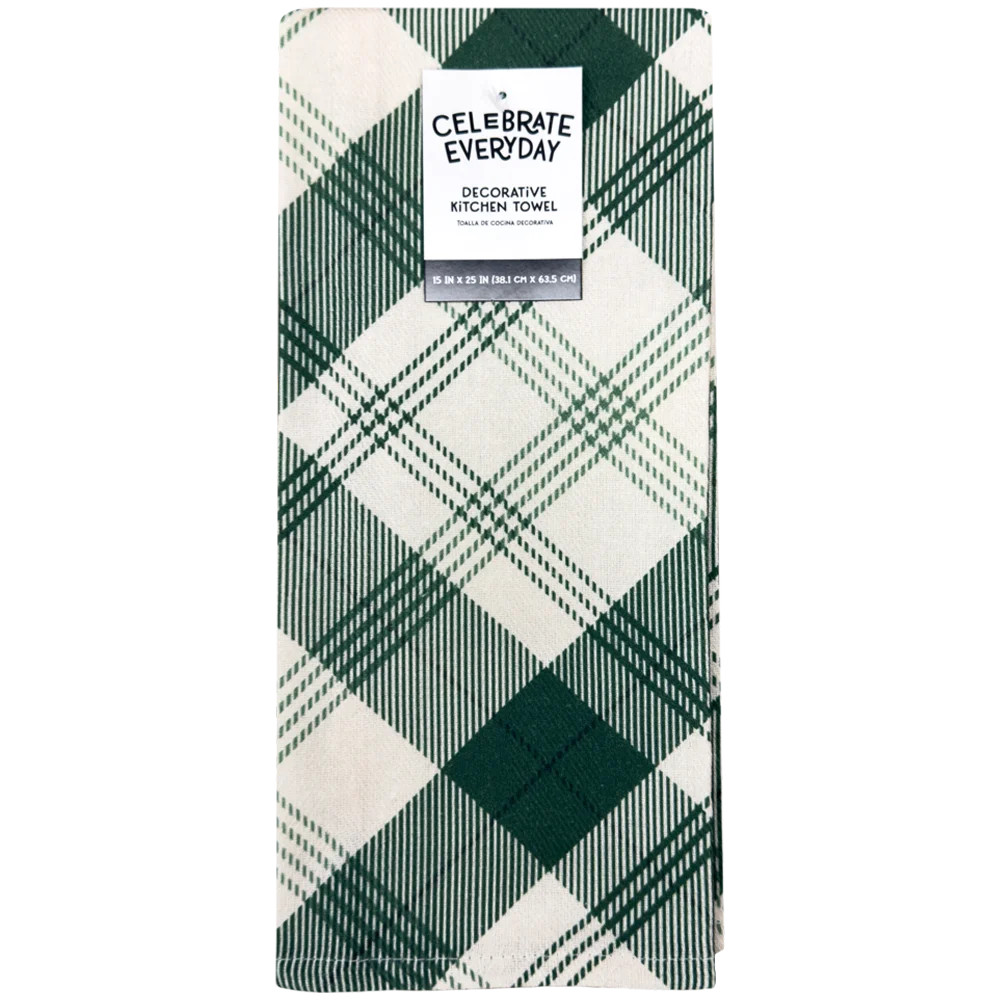 Green Flannel Decorative Kitchen Towel | Walmart (US)