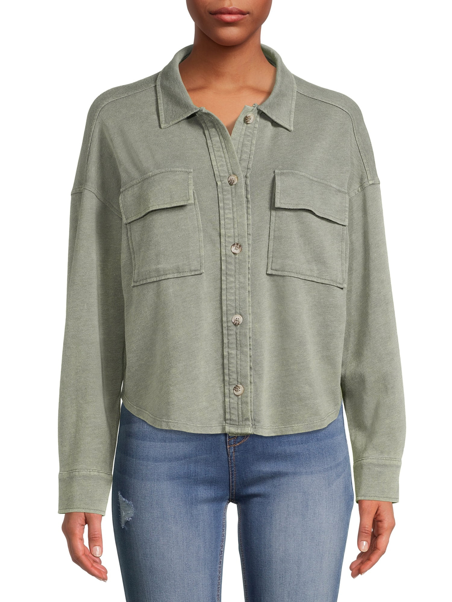 No Boundaries Juniors’ Shacket | Walmart (US)