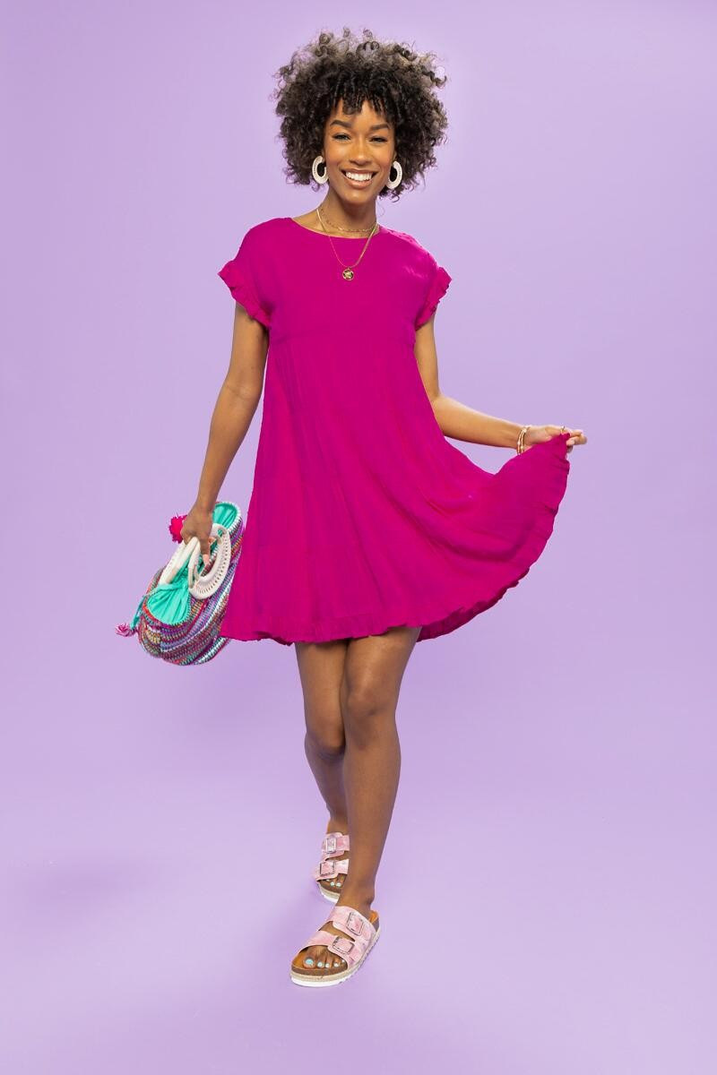 Sonny Clip Dot Mini Babydoll Dress | Francesca’s Collections