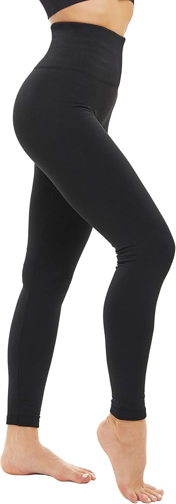 DINNAPE Fleece Lined Leggings Women - Soft Warm Thick High Waisted Tummy Control Thermal Pants fo... | Amazon (US)