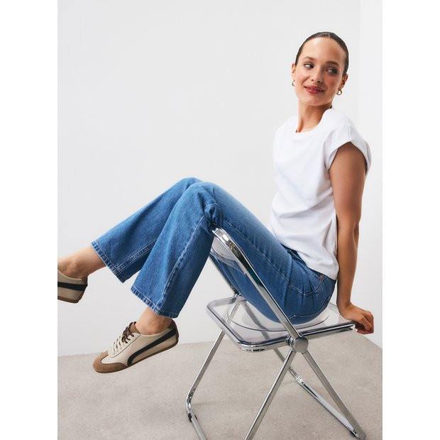 Buy Mid Wash Relaxed Straight Jeans 14L | Jeans | Argos | argos.co.uk
