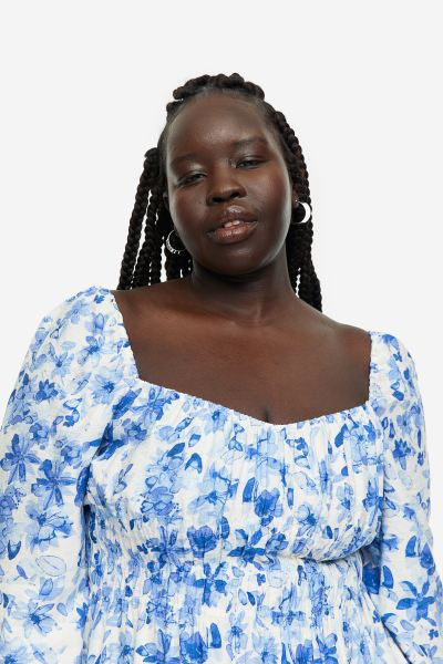 Balloon-sleeved Smocked Dress | H&M (US + CA)