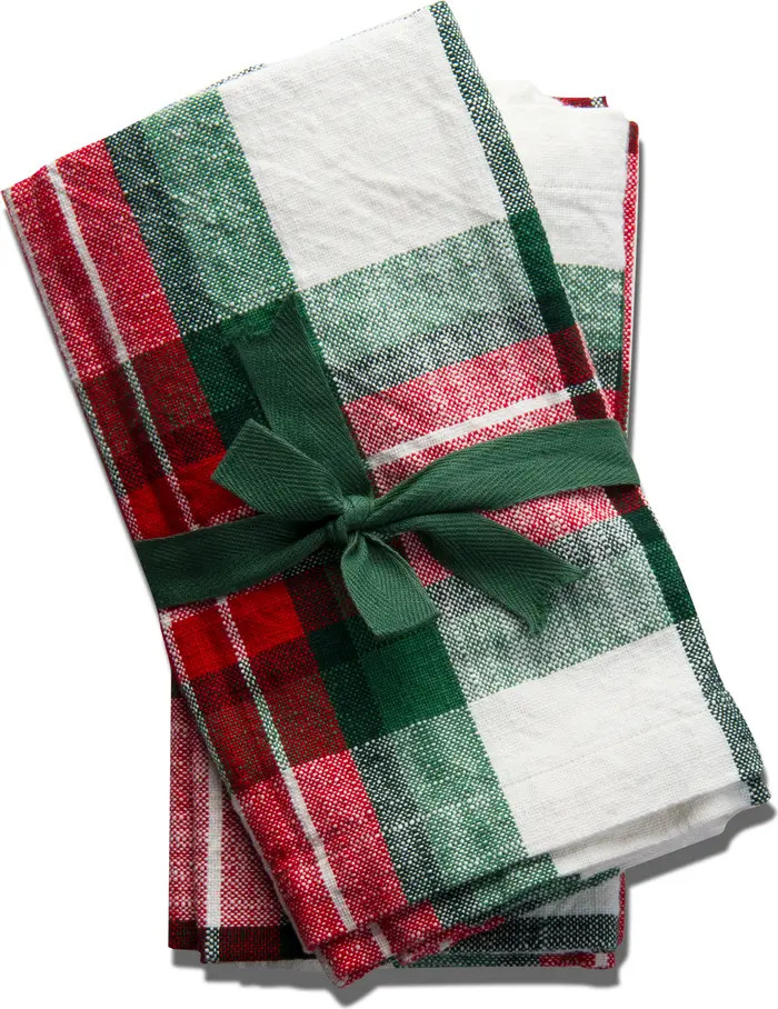 Festive Plaid Set of 4 Napkins | Nordstrom