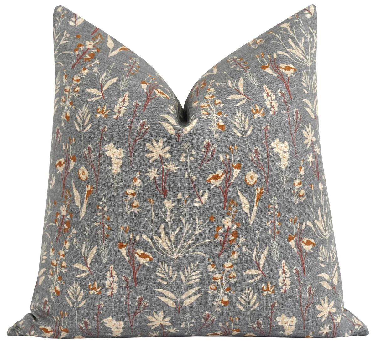 Aurelia Wildflower Grey Floral Pillow | Land of Pillows