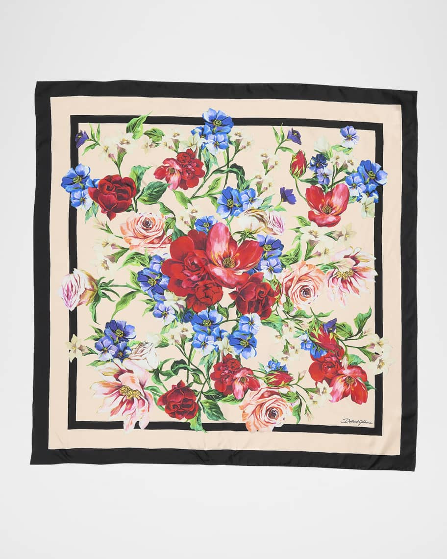 Dolce&Gabbana Floral Foulard Silk Scarf | Neiman Marcus