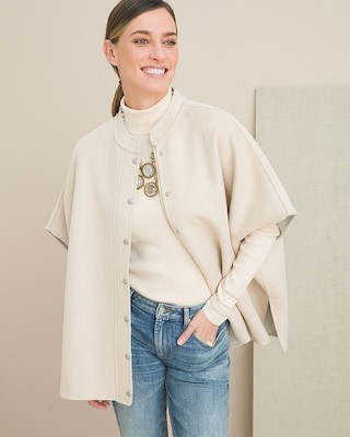 Zip- and Snap-Front Poncho | Chico's
