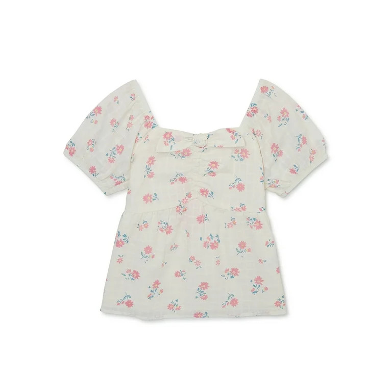 Wonder Nation Girls Babydoll Top, Sizes 4-18 & Plus | Walmart (US)