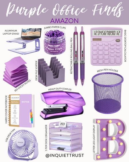 Get some of these cute and fun purple office finds from Amazon!
#affordablefinds #deskorganizer #workfromhome #giftguideforher

#LTKhome #LTKfindsunder50 #LTKstyletip