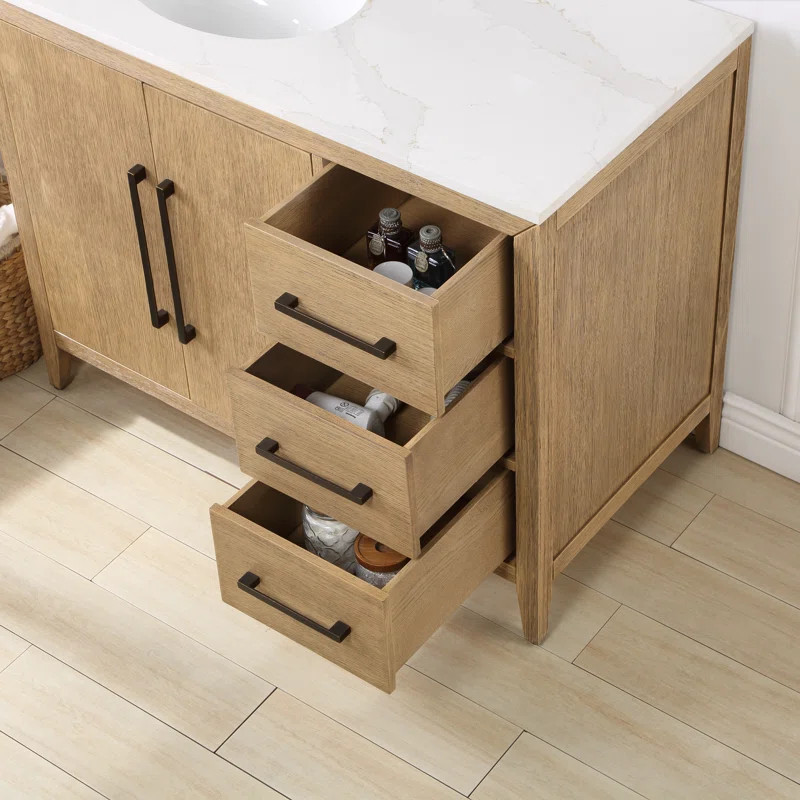 Alsup 42'' Single Bathroom Vanity with Quartz Top | Wayfair North America