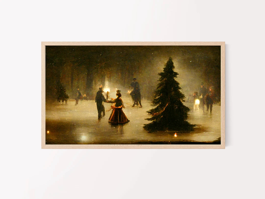 Christmas Holiday Samsung Frame Tv Art Antique Oil Painting - Etsy | Etsy (US)