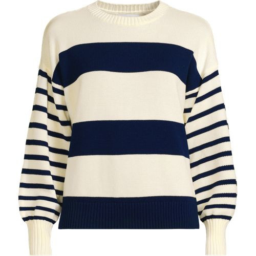 Women's Drifter Jersey Crewneck Sweater - Lands' End - Red - XS | Lands' End (US)
