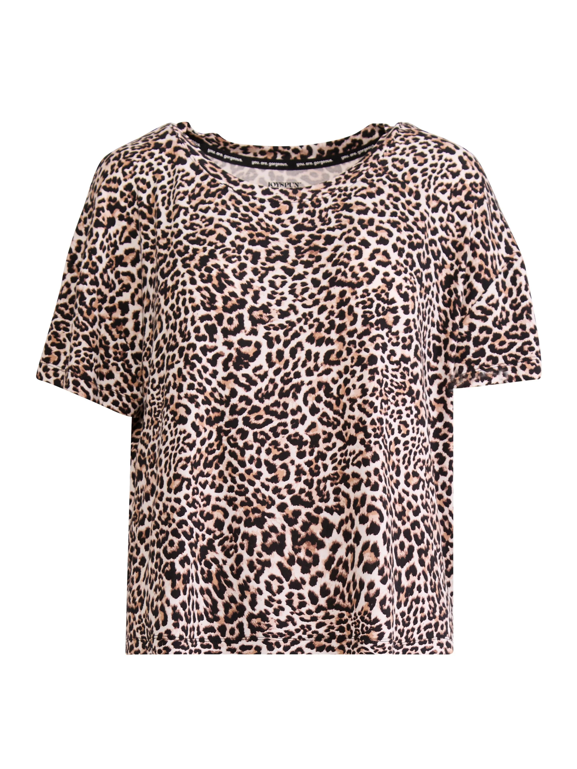 Joyspun Women’s Scoop Neck Sleepwear Tee with Short Sleeves, Sizes S-3X | Walmart (US)