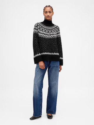 Fuzzy Oversized Turtleneck Sweater | Gap (US)
