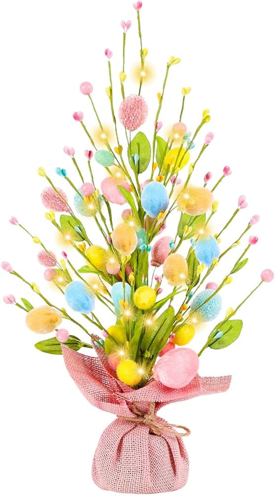 Easter Decorations 17 Inch Lighted Easter Egg Tree, Easter Centerpiece Table Decorations Easter T... | Amazon (US)