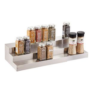 3-Tier Stainless Steel Expanding Spice Shelf | The Container Store