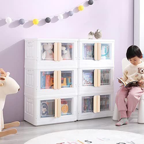 YouLike 6PACK Clear Large Collapsible Storage Bins with Lids and Wheels for Books Clothing Organizer | Amazon (US)