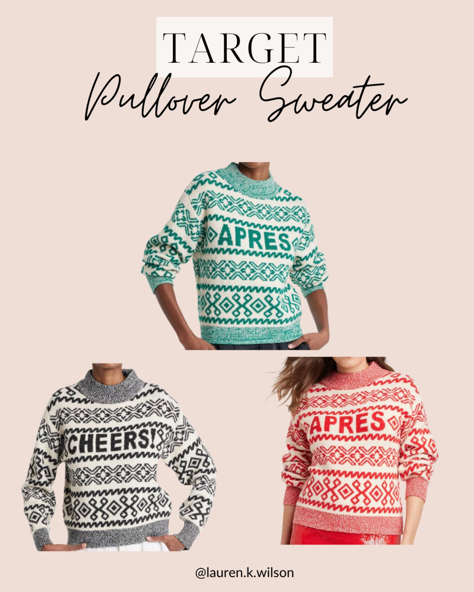 Target pullover sweater, target, fair isle, apres, knitwear, winter fashion, winter style 

#LTKfindsunder50 #LTKSeasonal #LTKstyletip