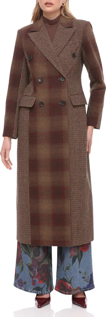 Avec Les Filles Colorblock Plaid Double Breasted Coat | Nordstromrack | Nordstrom Rack