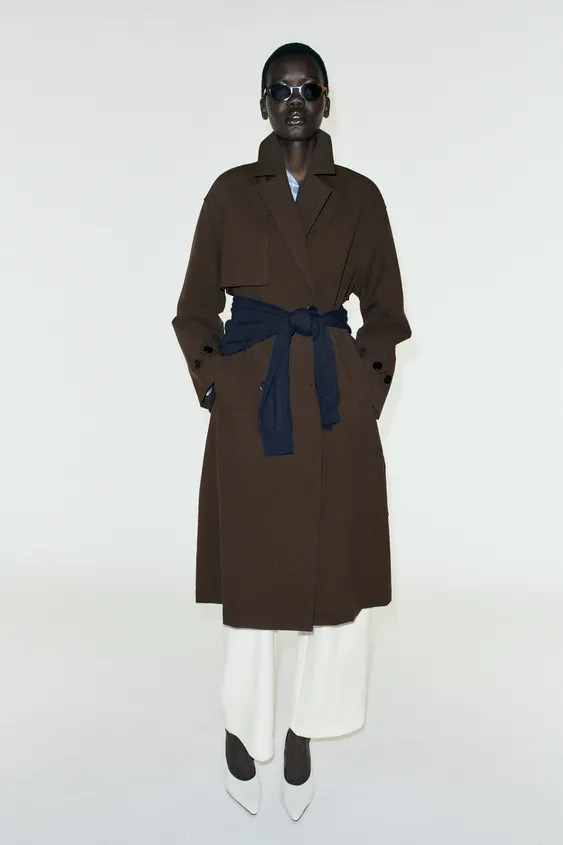 WATER-REPELLENT WINDBREAKER TRENCH COAT WITH BELT | Zara DE