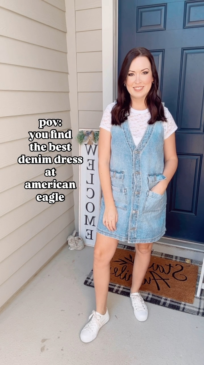 The best denim dress at American Eagle!

The dress is true to size 💙 I’m wearing a medium and also a medium in lace top!

#LTKFindsUnder50 #LTKWatchNow #LTKStyleTip