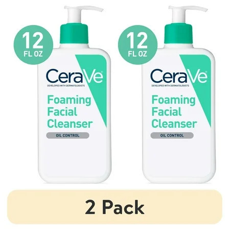 (2 pack) CeraVe Foaming Facial Cleanser for Normal to Oily Skin 12 fl oz | Walmart (US)