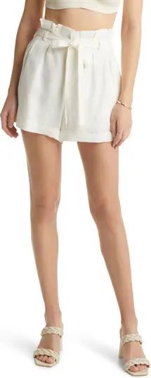 VICI Collection Linen Blend Paperbag Shorts | Nordstrom | Nordstrom