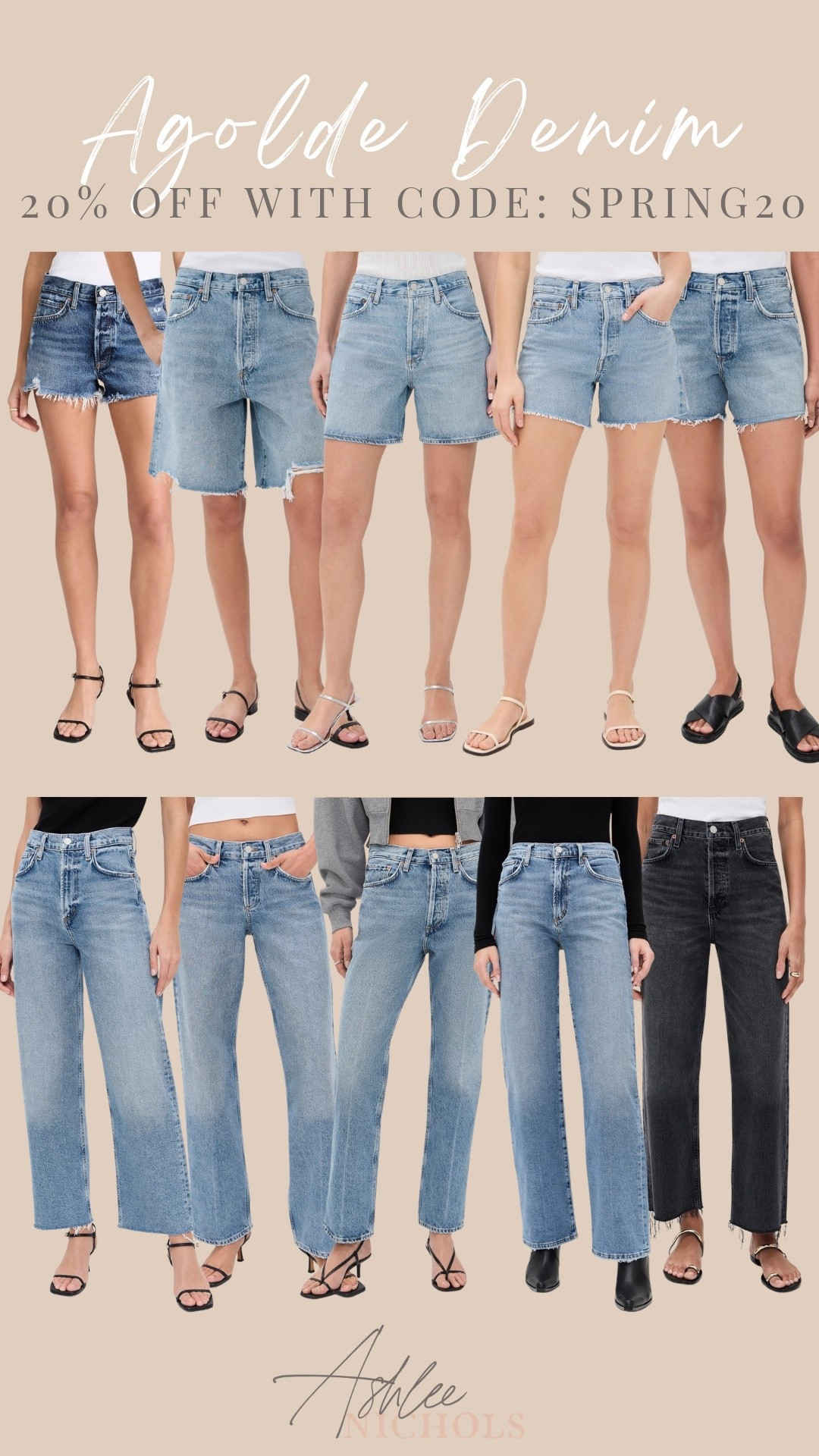 Select Agolde denim on sale with code: SPRING20

Agolde shorts, denim shorts, black jeans 

#LTKSeasonal #LTKSaleAlert