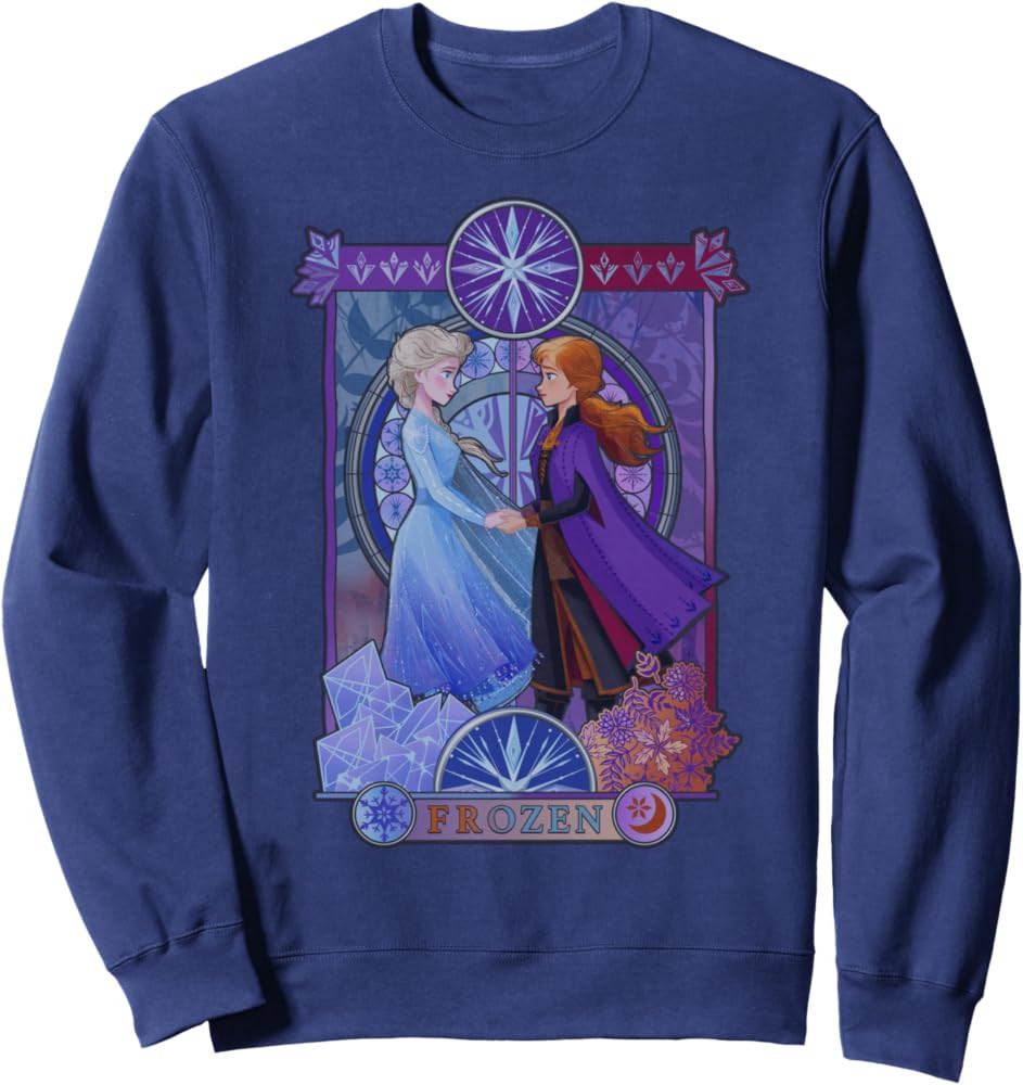 Disney Frozen 2 Elsa Anna Split Geometric Poster Sweatshirt | Amazon (US)