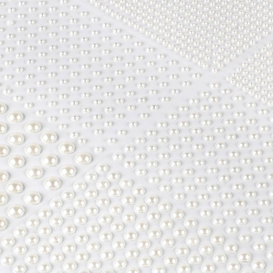 Phinus 3732Pcs Hair Pearls, 3/4/5/6/8mm Pearls for Hair, White and Beige Pearl Stickers for Craft... | Amazon (US)