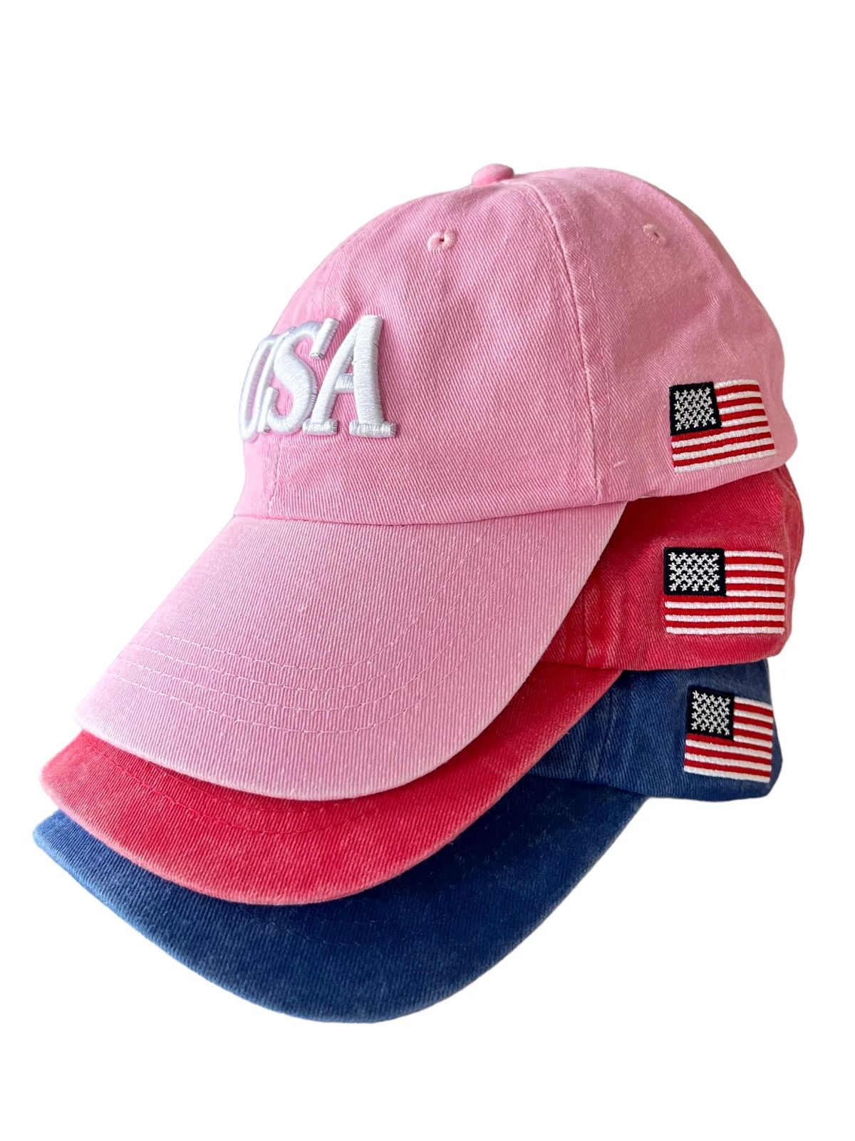 USA Adult Baseball Hat, Vintage Blue | SpearmintLOVE