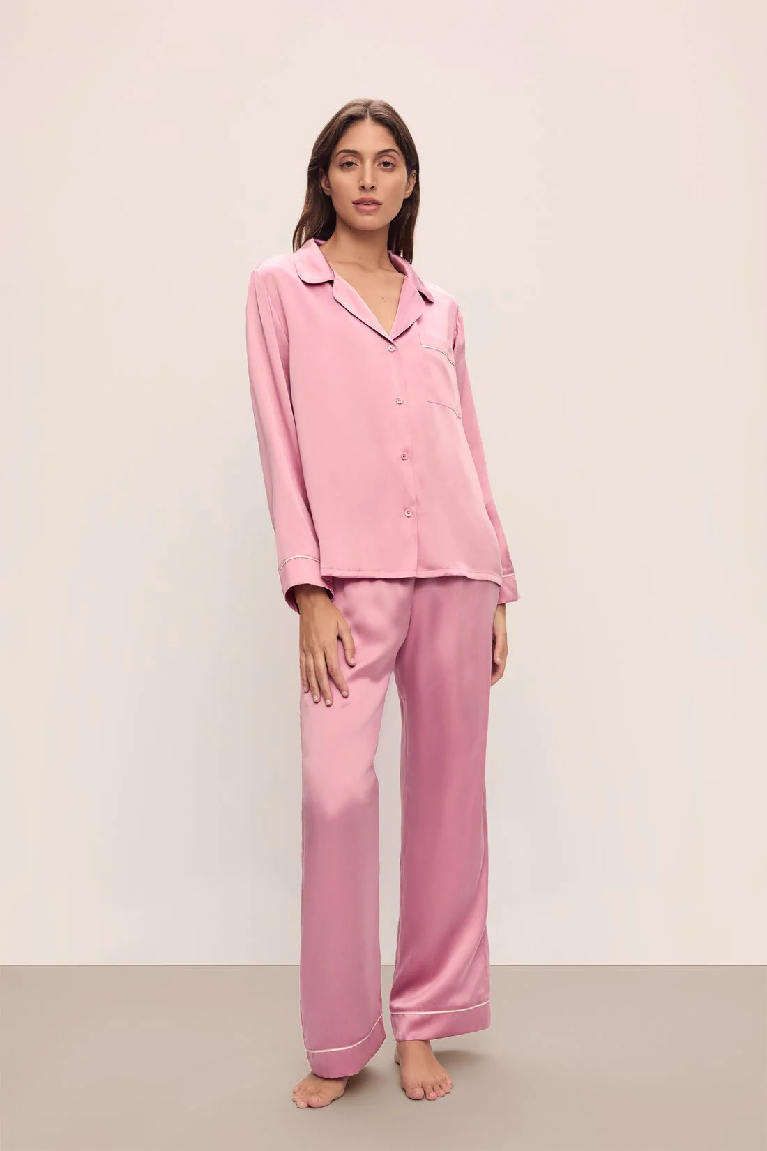 Inez Washable Silk Long PJ Set | Eberjey