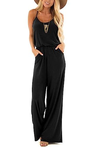 Dressmine Women's Sexy Wide Leg Jumpsuits Casual Sleeveless Long Pants Jumpsuits Rompers | Amazon (US)
