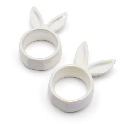 2pk Iridescent Napkin Rings Bunny Ears - Bullseye's Playground™ | Target