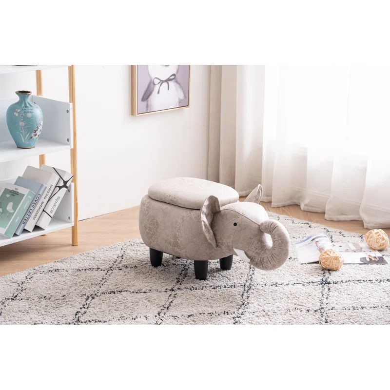 World Menagerie 15.75" Wide Faux Leather Storage Ottoman | Wayfair North America