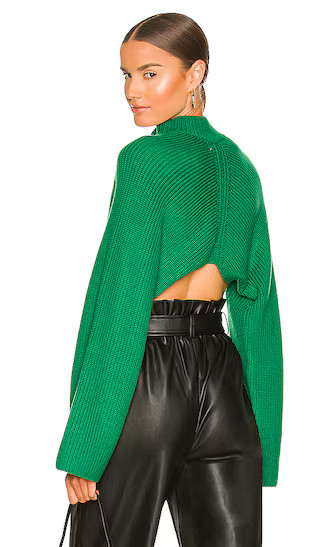 Isolde Mock Neck Sweater in Green | Revolve Clothing (Global)