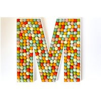 Custom Letter M Wall Hanging Or Shelf Sitter - Felt Ball Letters For Nursery, Play Room, Craft Toy G | Etsy (US)