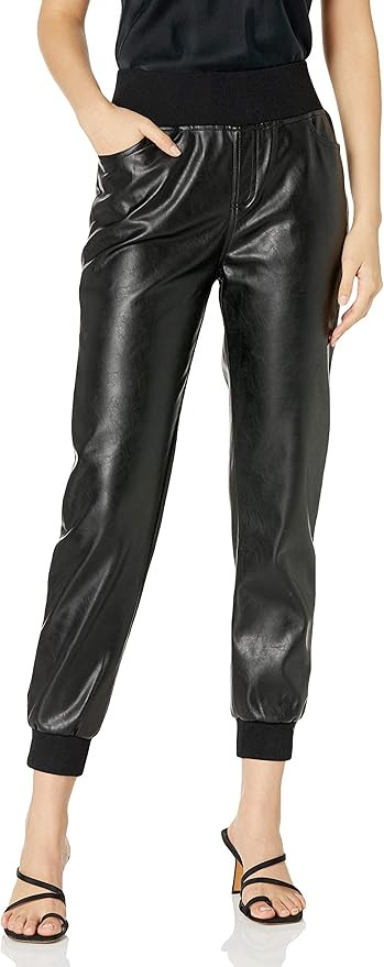 KENDALL + KYLIE Women's Vegan Leather Jogger | Amazon (US)