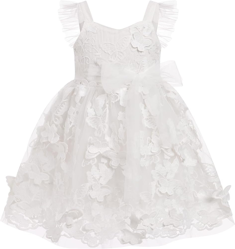 ODASDO Toddler Kids Baby Girl Butterfly Dress Sleeveless Mesh Tulle Princess Tutu Dress Butterfli... | Amazon (US)
