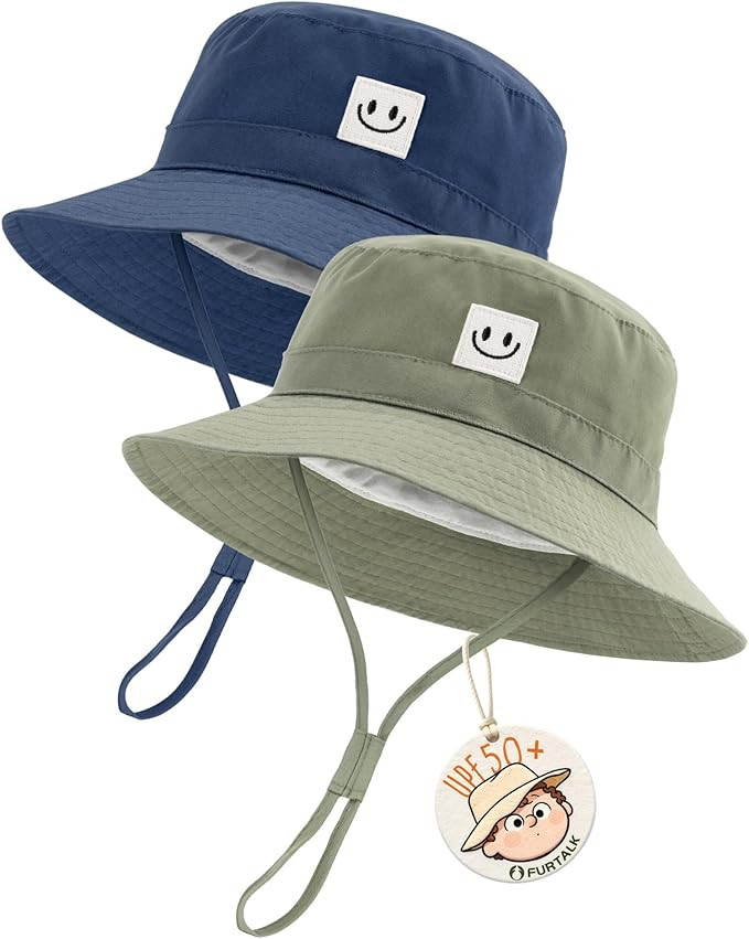 FURTALK Baby Sun Hat Smile Face Toddler Boys Girls Bucket Hat 0-5 Years Kids UPF 50+ Sun Protecti... | Amazon (US)