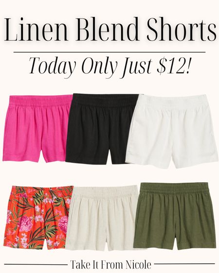 TODAY ONLY at Old Navy score $12 linen blend shorts! I'm going to get a pink pair :) Girls shorts are also on deal for $8

#LTKover40 #LTKsalealert #LTKfindsunder50