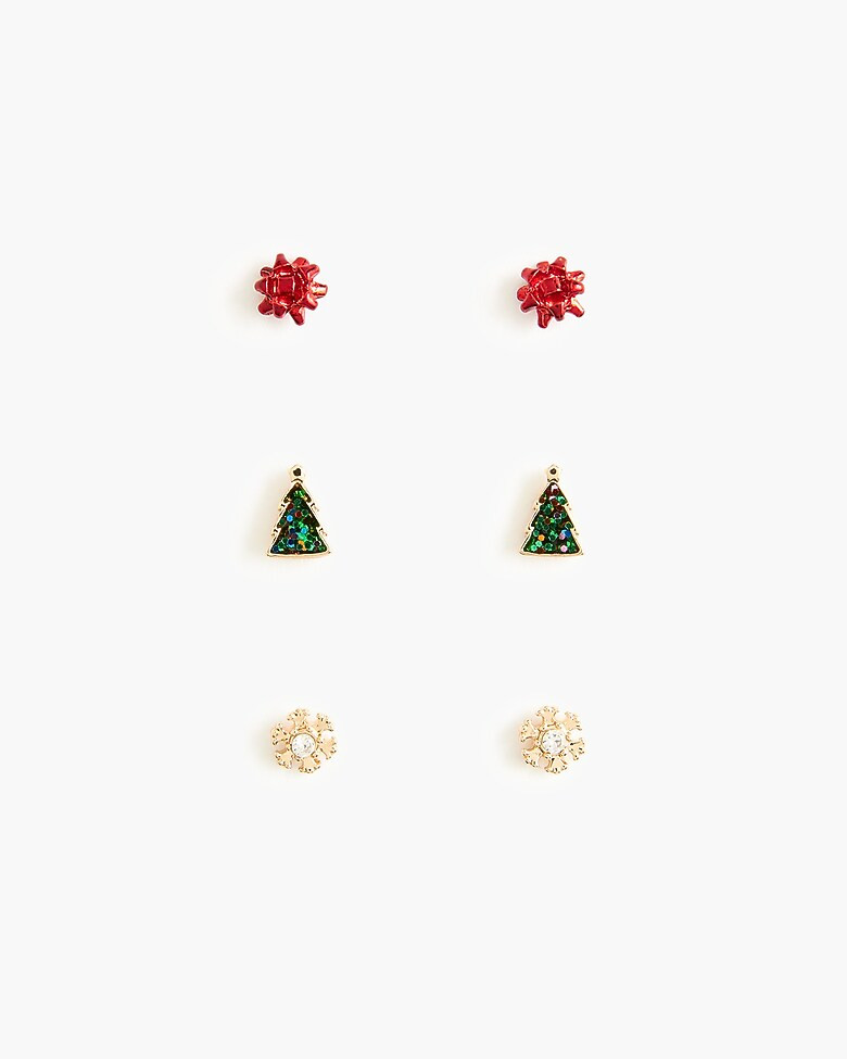 Girls' festive earrings set-of-three | J.Crew Factory