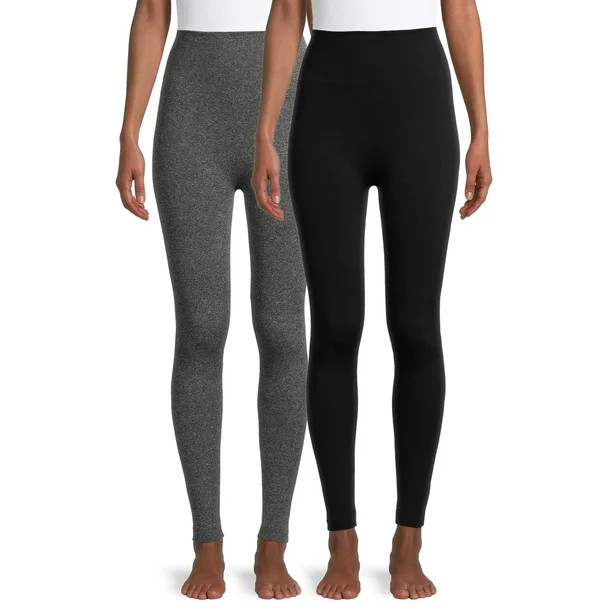 Feathers Women's Active Fleece Leggings, 2-Pack | Walmart (US)